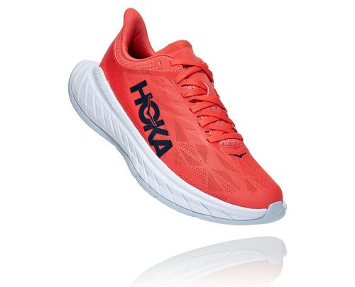 Hoka One One Carbon X 2 Women's Road Running Shoes Hot Coral / Black Iris | 8410956-XQ